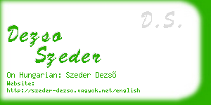 dezso szeder business card