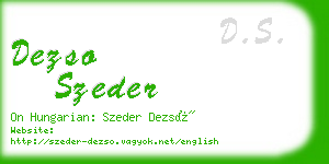 dezso szeder business card